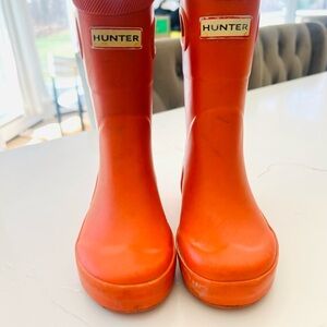 Kids Hunter Orange Rain Boots